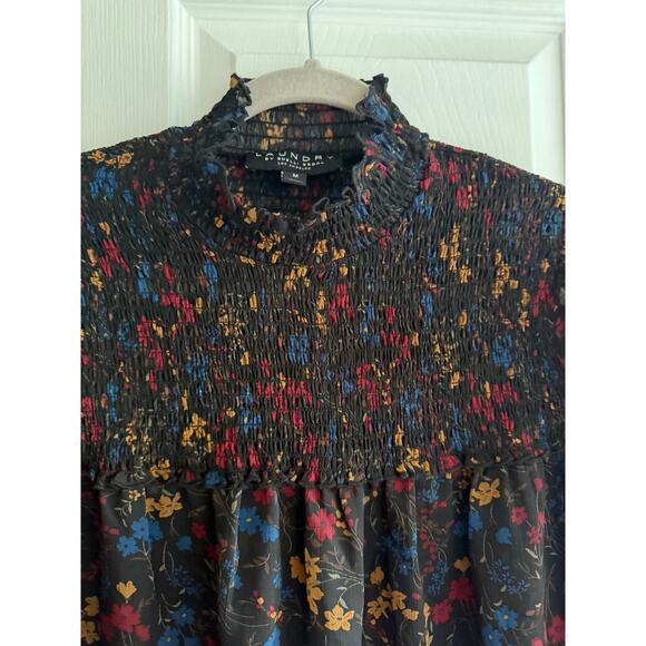 Laundry Shelli Segal Floral Smocked Print Blouse size medium - Picture 3 of 7